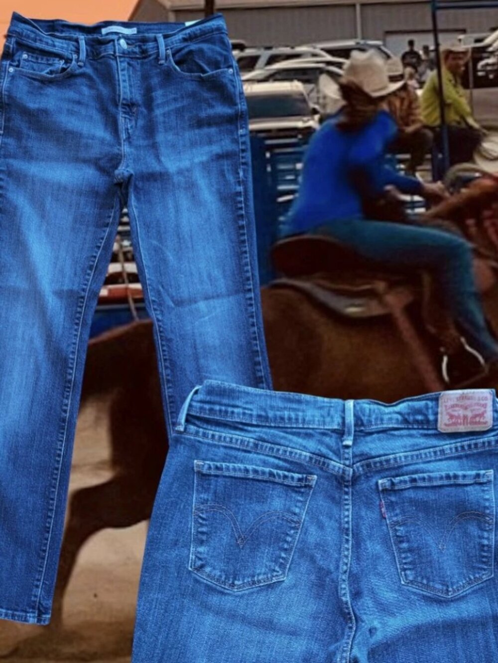 Levi's 505 Jeans Womens Sz 10 30x32 (Measures 29x30) Straight Blue Denim Stretch
